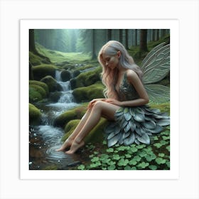 Fairy in the woods1  Art Print