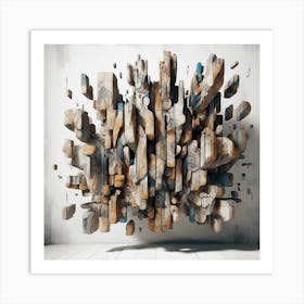 Abstract Wood Sculpture Art Print