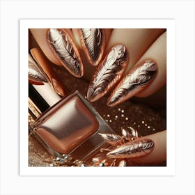 Rose Gold Nails 3 Art Print