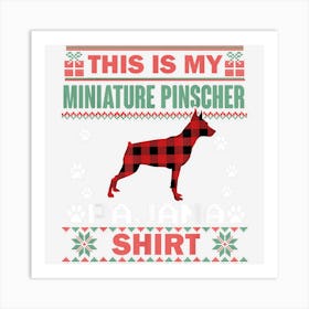 Miniature Pinscher Dog Lover Gifts Dog Pajama Ugly Christmas Art Print