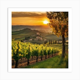 Sunset In Tuscany 3 Art Print