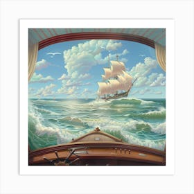 Ship In The Sea Art Print