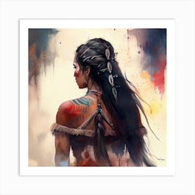 Powerful Warrior Back Woman #2 Art Print