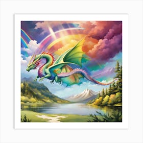 Rainbow dragon Cloudmaker Art Print