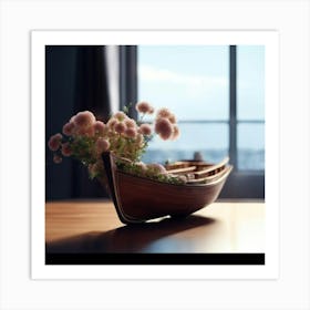 Flowers In A Boat Art Print