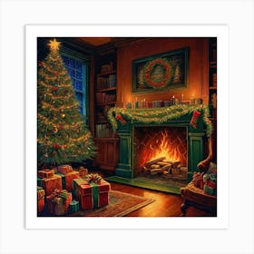 Christmas In The Living Room 18 Art Print