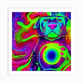 Psychedelic Dog Art Print