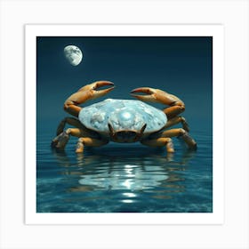 Crab In The Moonlight 28 Art Print