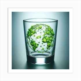 Earth Globe In A Glass Art Print