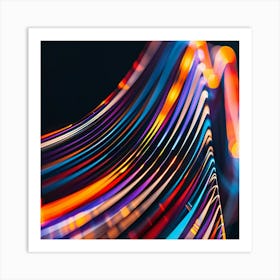 Abstract Light Streaks Art Print