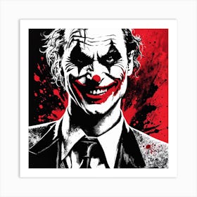 The Joker Portrait Ink Painting (11) Art Print
