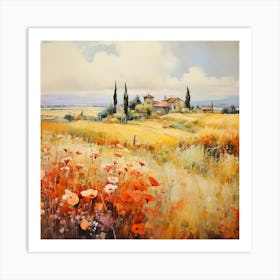 Luminous Layers: Watercolour and Oil Fusion in Italy Art Print