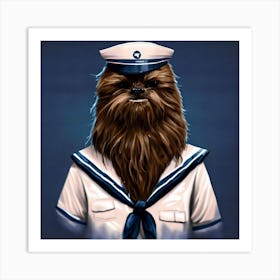 Chewbacca As A Navy Sailor Art Print