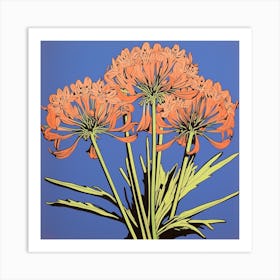 Agapanthus 2 Pop Art Illustration Square Art Print