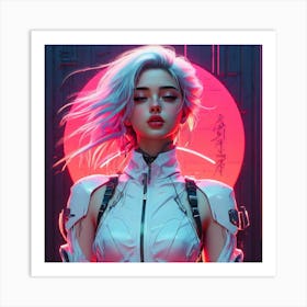 Cyberpunk Woman Art Print