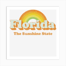 Retro Florida Vintage 70s Rainbow Art Print