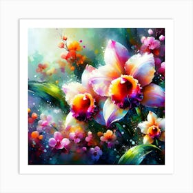 Colorful Orchids 1 Art Print