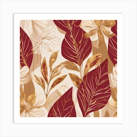 Gold Leaves 1 Art Print