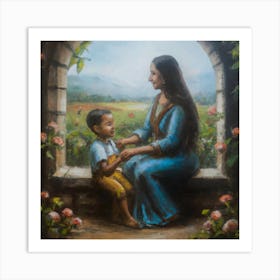 Virgin And Child Art Print