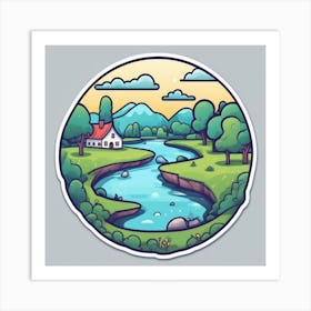 Landscape Sticker 5 Art Print