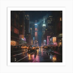 New York City At Night Art Print