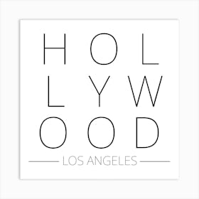 Hollywood Los Angeles Typography City Country Word Art Print