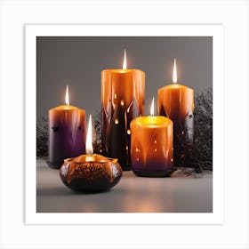 Halloween Candles 3 Art Print