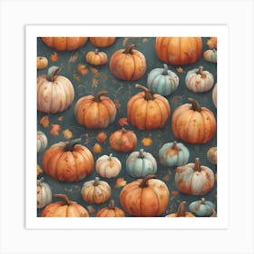 Autumn Pumpkins Cute Painted Pumpkins ( Bohemian Design ) Art Print