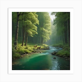 Deer In The Forest Art Print