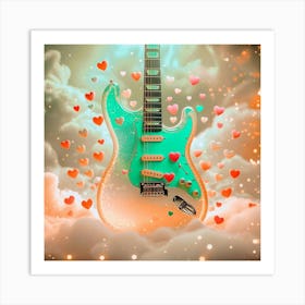 Guitar In The Clouds Art Print