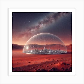 Futuristic City On Mars Art Print