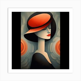 Lady In Hat Art Print