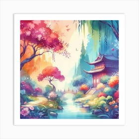 Chinese Landscape Painting 21 Art Print