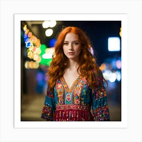 Gorgeous Redhead With Freckles (2) Art Print