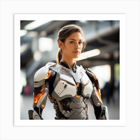 Futuristic Woman In Robot Suit Art Print