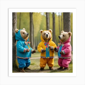 Bears In The Woods Art Print