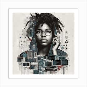 Girl With Dreadlocks Art Print