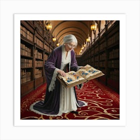 The Elderly Lady Librarian 084 Art Print