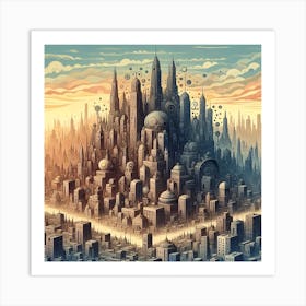 Sprawling Cityscape 1 Art Print