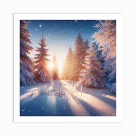 Snowy Forest Art Print