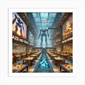 A Futuristic Mech Factory With A Dual Purpose Desi Art Print