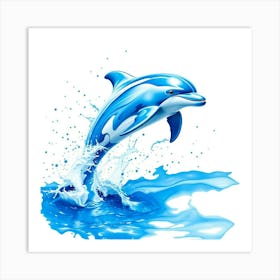 Dolphin Jumping In The Water Art Print