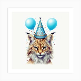 Lynx Birthday Hat Art Print