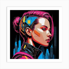 Cyberpunk Girl Art Print