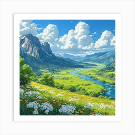 Valley Of Flowers Art Print