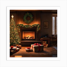 Christmas Tree In The Living Room 20 Art Print