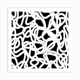 Abstract White Lines Seamless Pattern Art Print