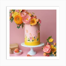 Peach Cake Art Print