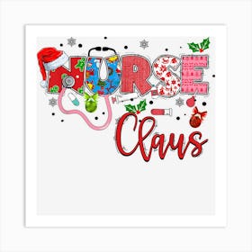 Santa Icu Elf Er Nurse Claus Squad Hat Christmas Art Print