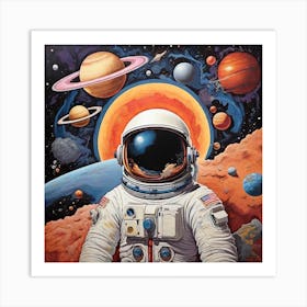 Astronaut In Space 2 Art Print